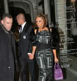 Victoria Beckham and David Beckham celebrates his 100th England game at the swanky Baccarat restaurant in Paris, France